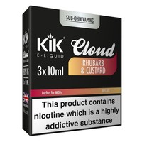 Kik Cloud Rhubarb & Custard Flavour 3 x 10ml Bottles