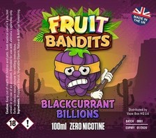 Fruit Bandits- Blackcurrant Billions - 100ml Short Fill - 0mg