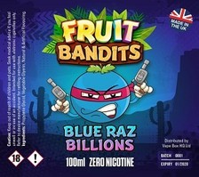 Fruit Bandits- Blue Raz Billions - 100ml Short Fill - 0mg